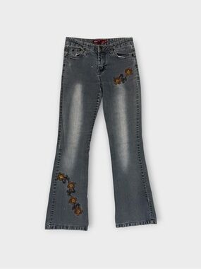 Kenko Jean Paris Embroidered Floral Bootcut Jeans
